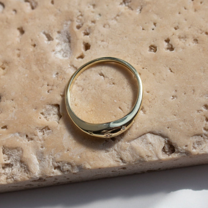 Sterling Silver Dazzling Star Ring - 14kt Gold Vermeil