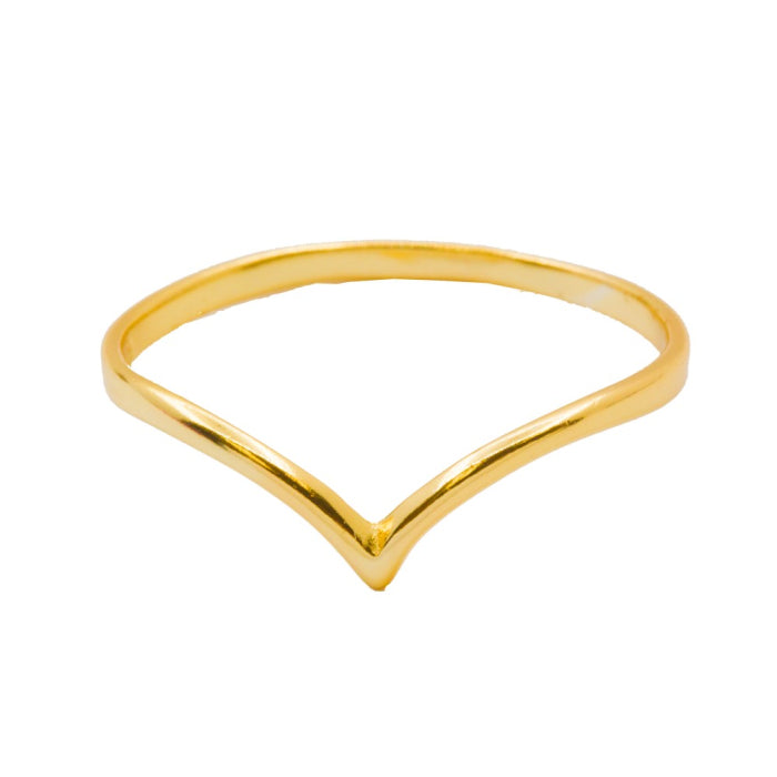 Sterling Silver Plain Chevron Ring - 14kt Gold Vermeil