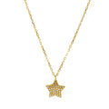 Sterling Silver 14kt Gold Vermeil CZ studded Star Necklace