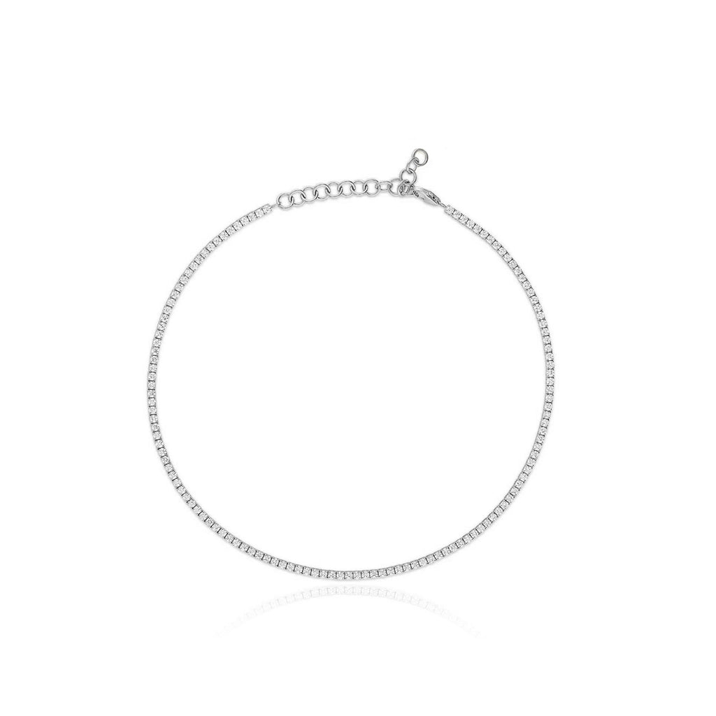 Sterling Silver CZ Tennis Anklet 2.3mm