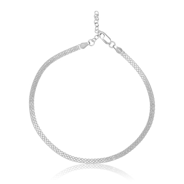 Sterling Silver Bismark Chain Anklet 3.85mm