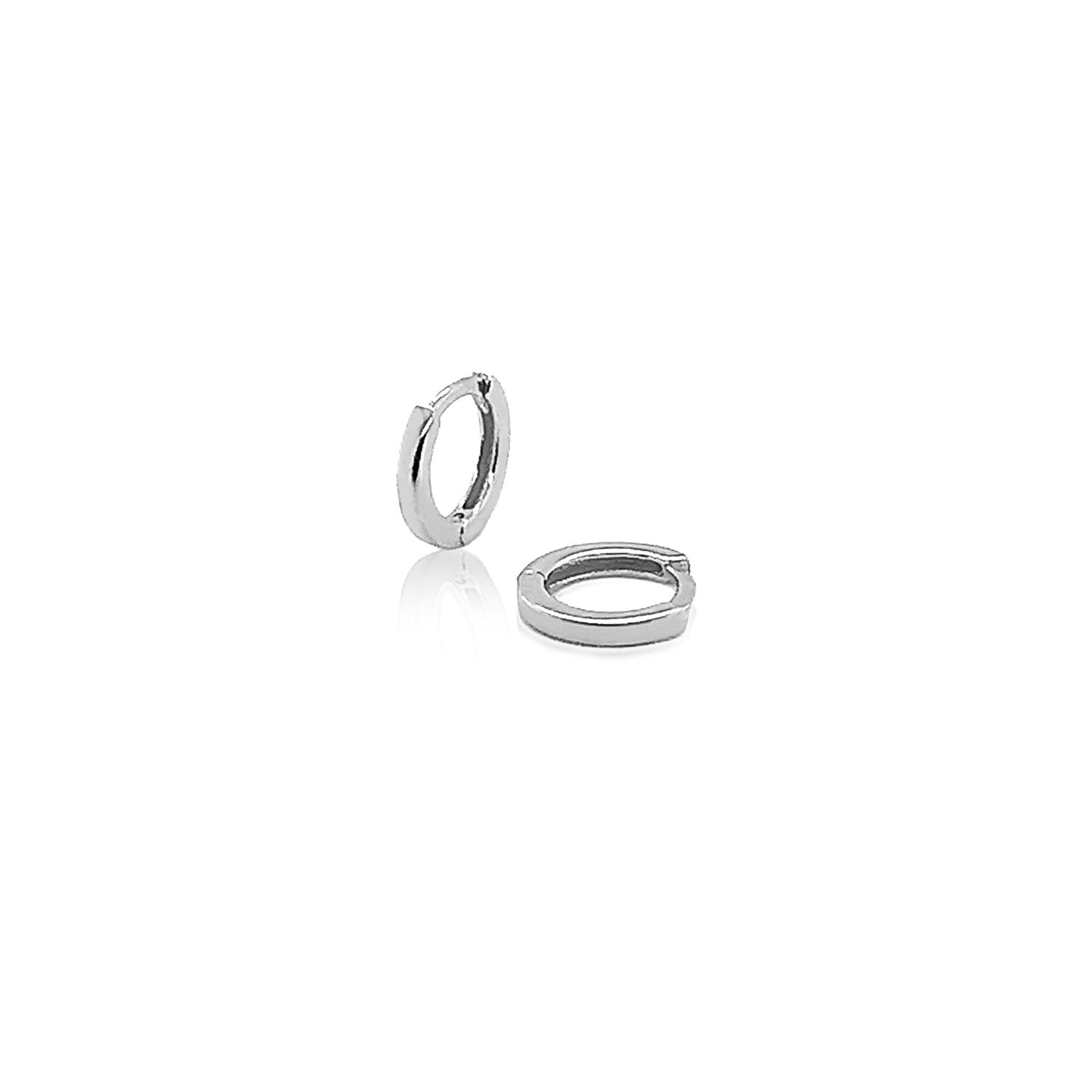 Sterling Silver Petite Plain Huggie