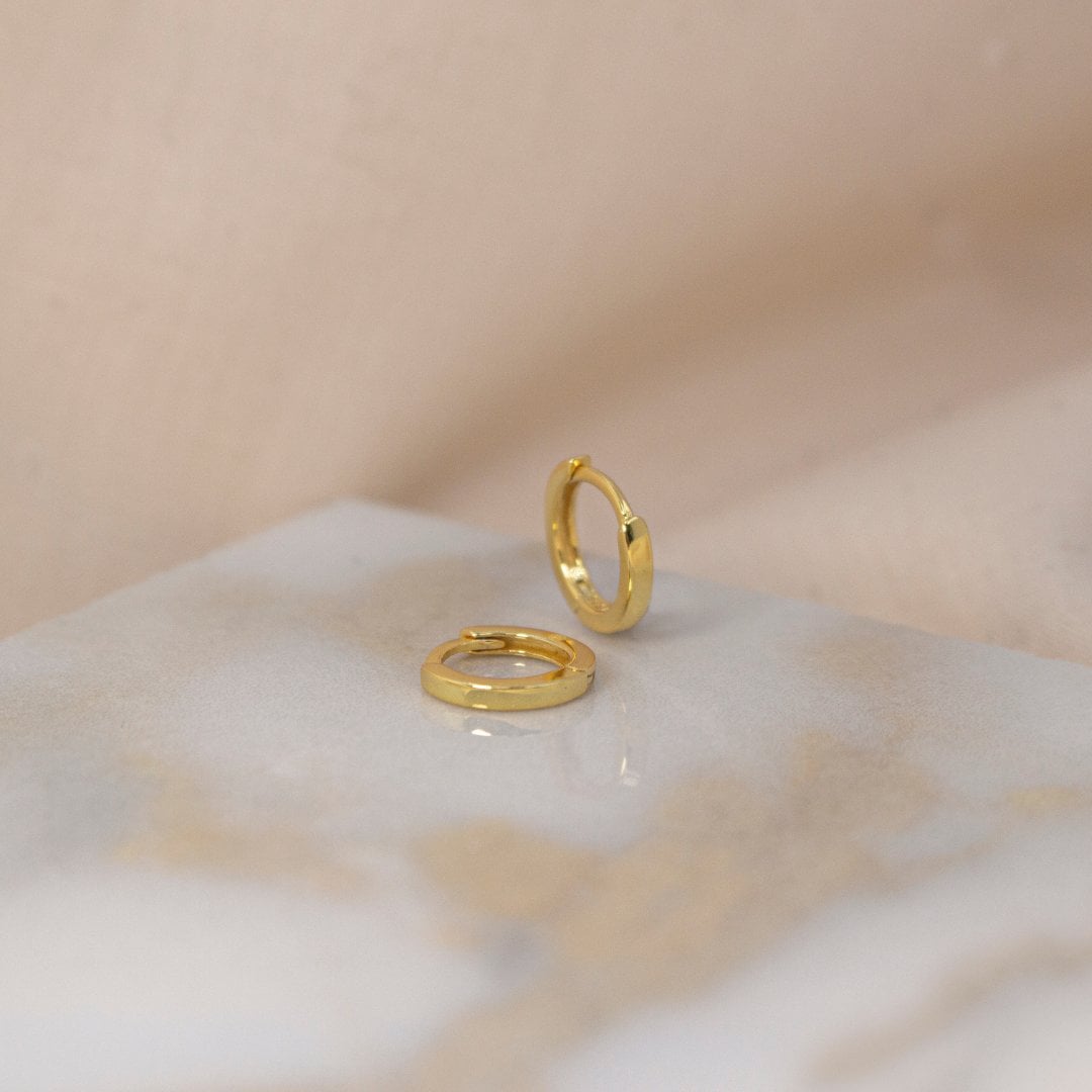 Sterling Silver Petite Plain Huggie - 14kt Gold Vermeil