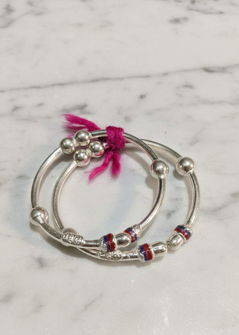 Silver Bracelet with Playful Beads