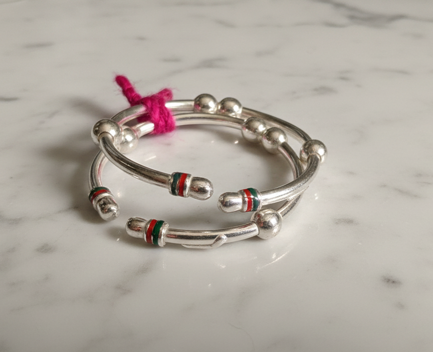 Classic Silver Baby Bangles