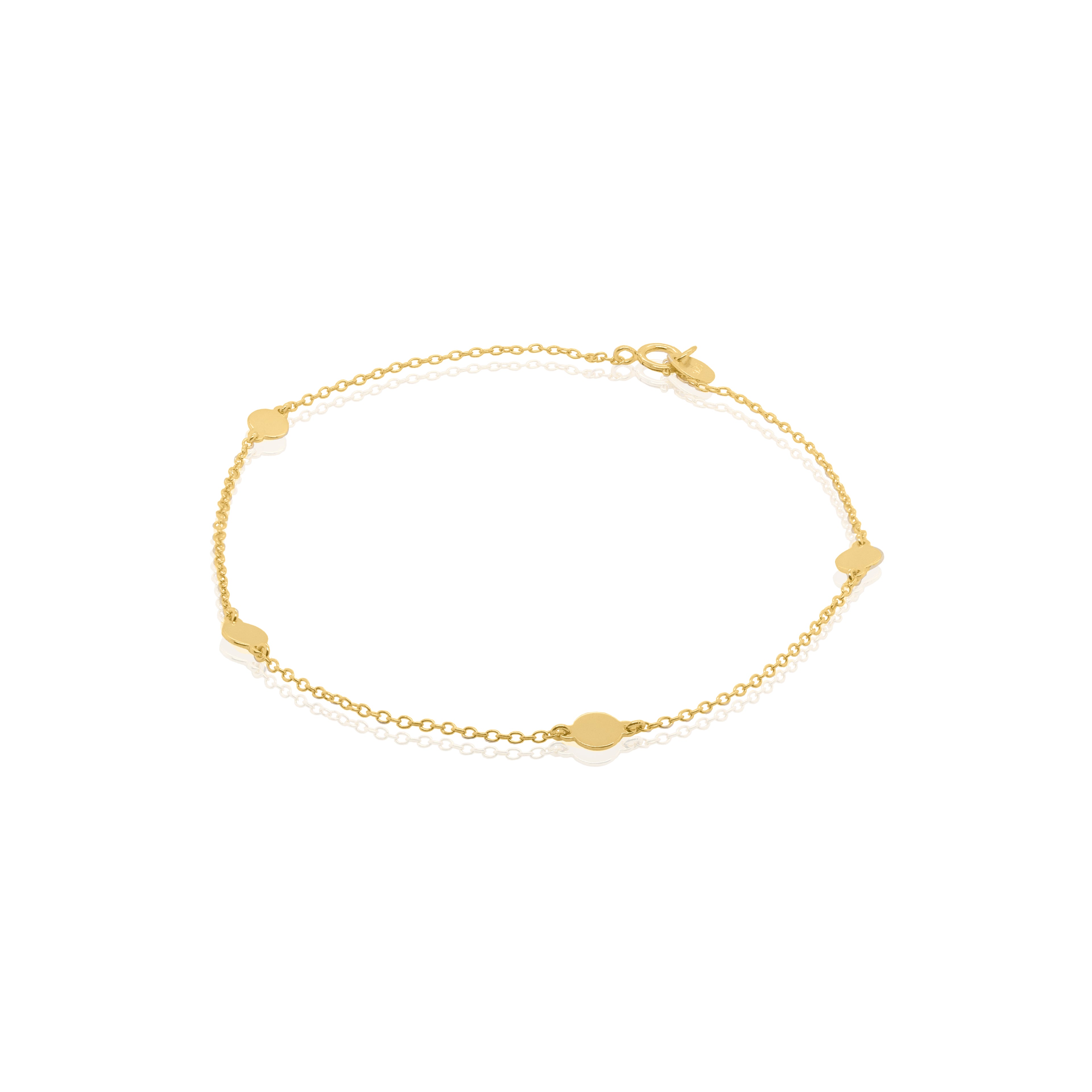 Sterling Silver Polka Dot Anklet - 14kt Gold Vermeil