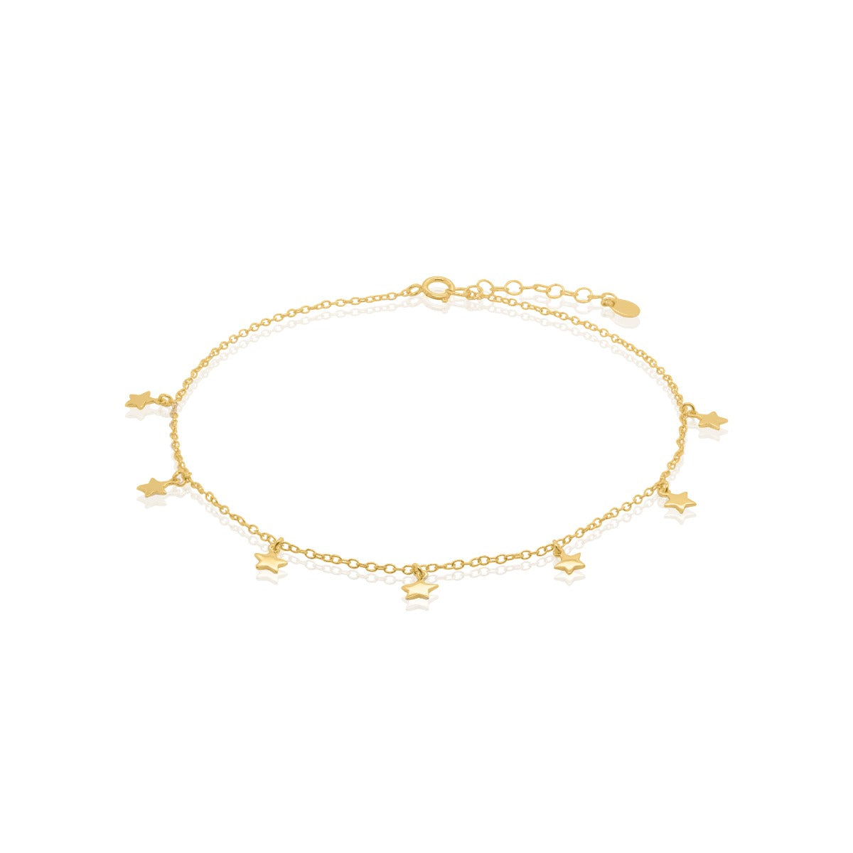 Sterling Silver Star Anklet - 14kt Gold Vermeil