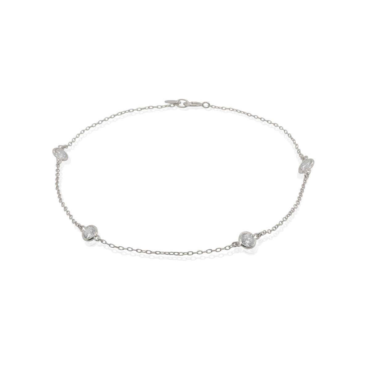 Sterling Silver CZ Designer Inspired by the Yard Anklet