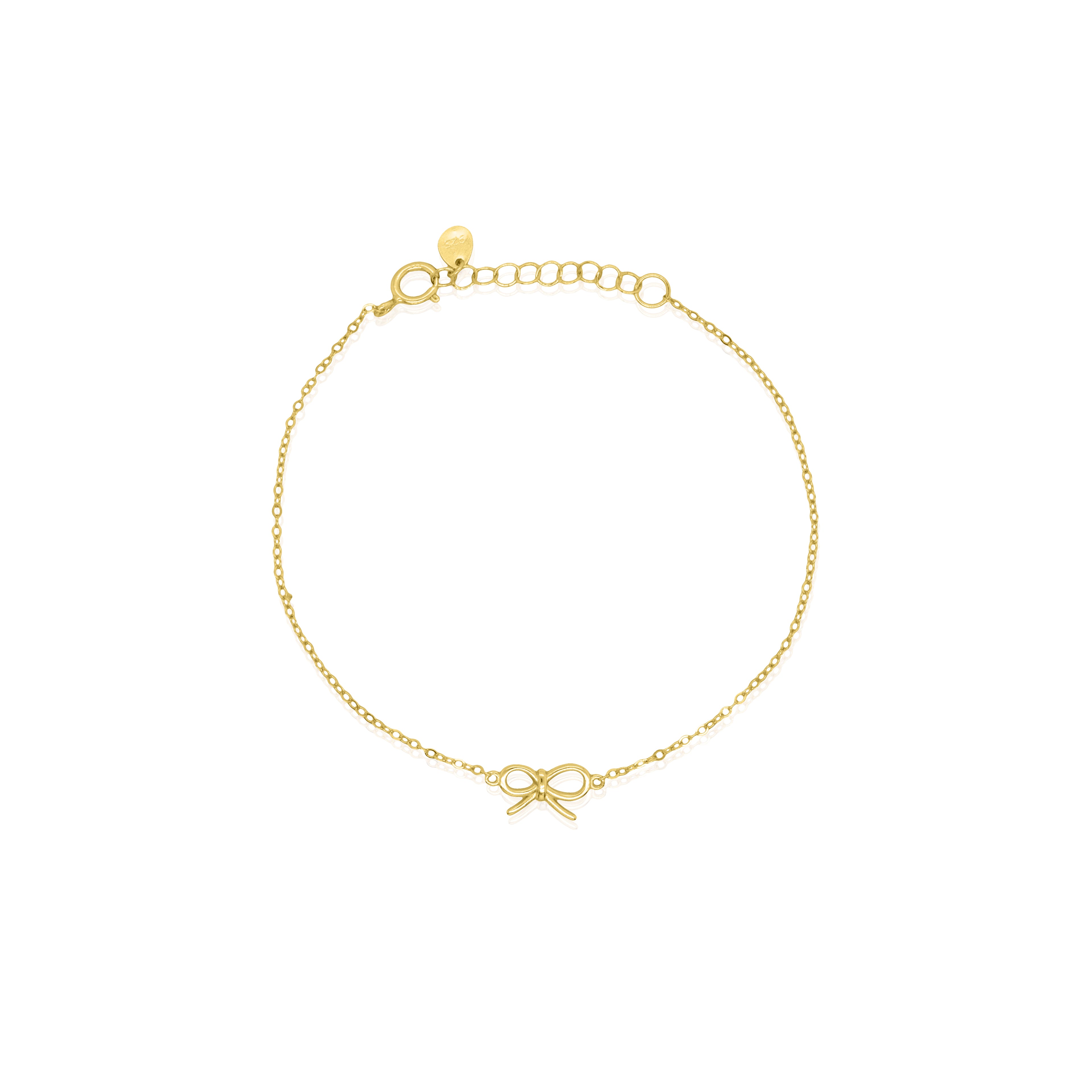 Sterling Silver Ribbon Bow Bracelet - 14kt Gold Vermeil