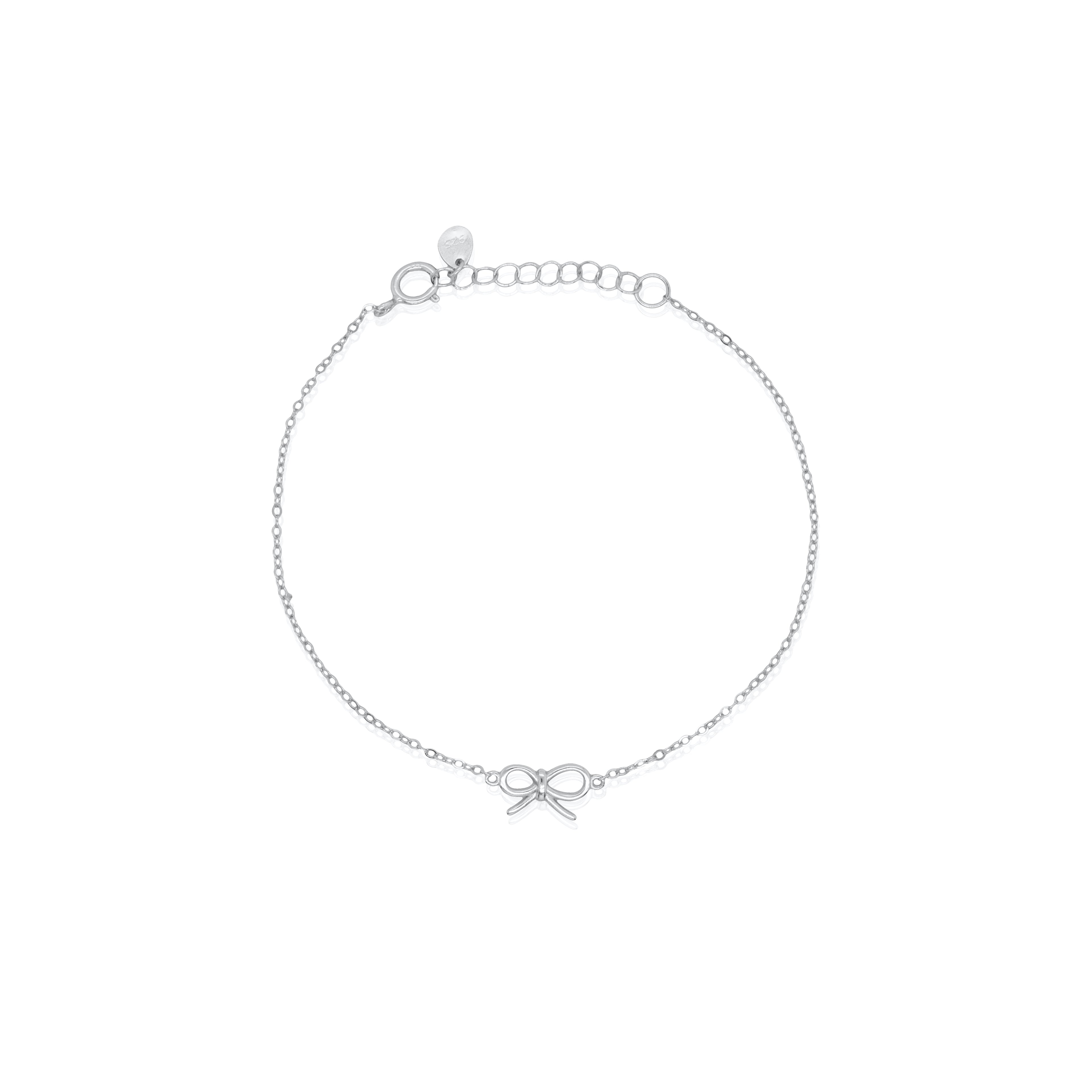 Sterling Silver Ribbon Bow Bracelet