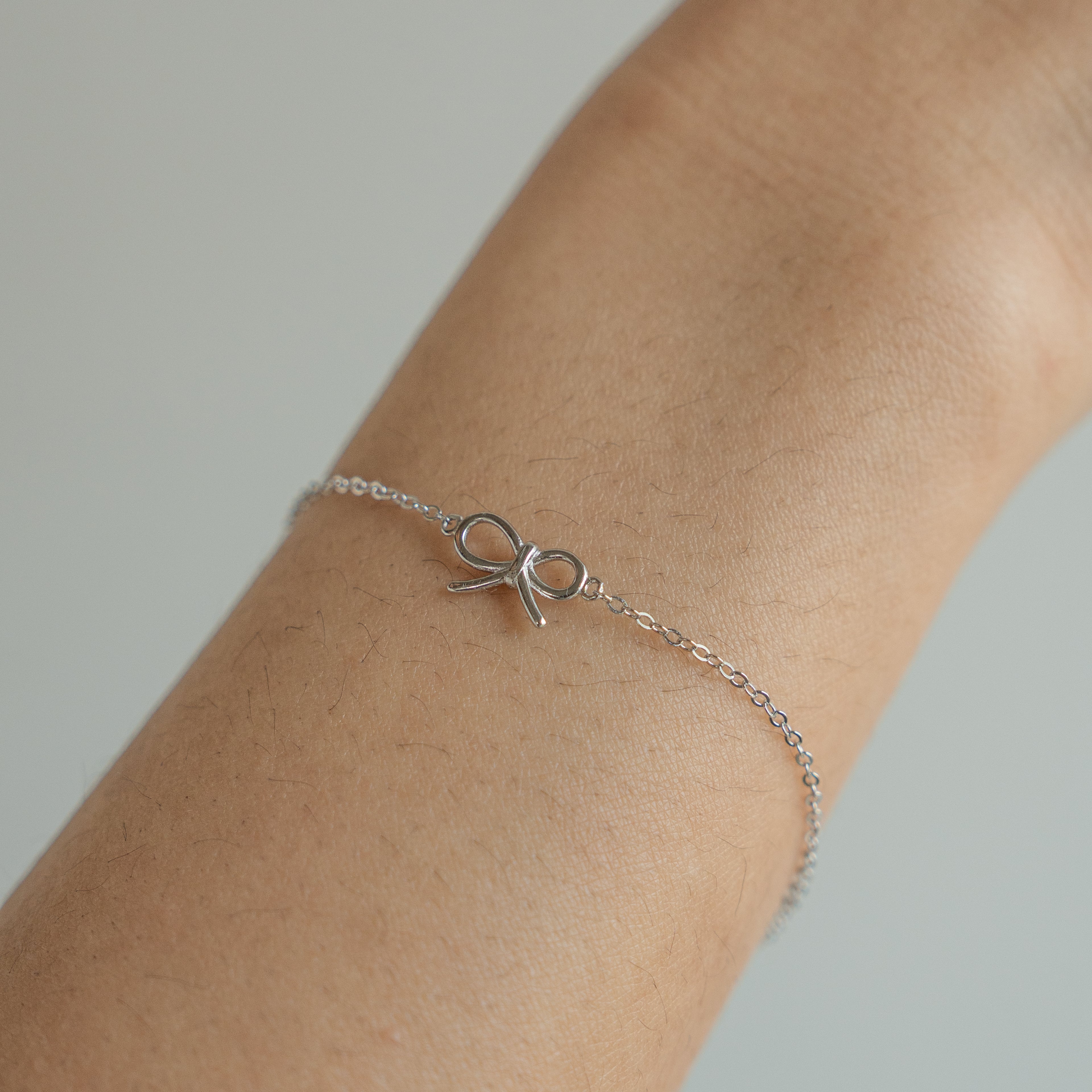 Sterling Silver Ribbon Bow Bracelet