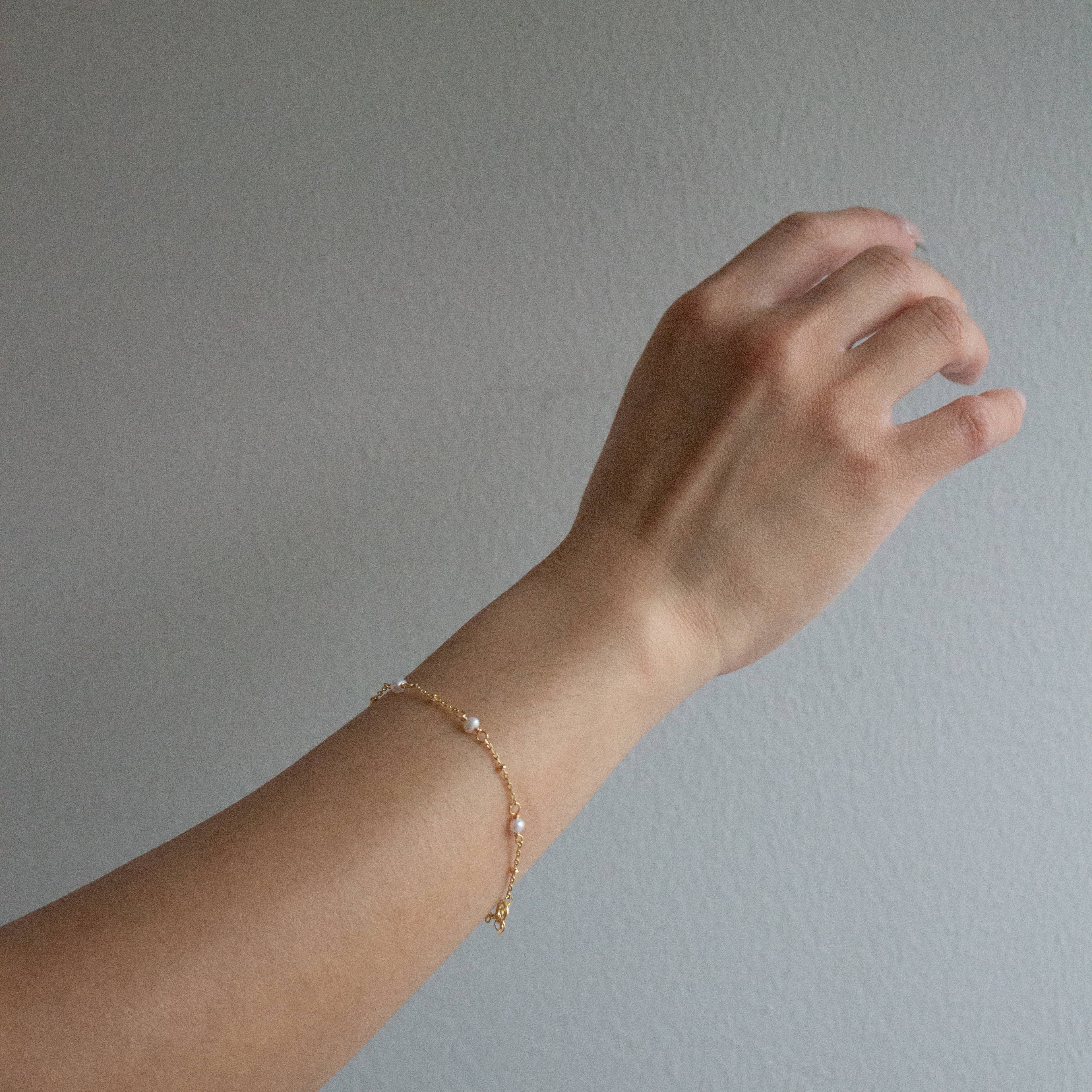 Sterling Silver Freshwater Pearl Bracelet -  14kt Gold Vermeil