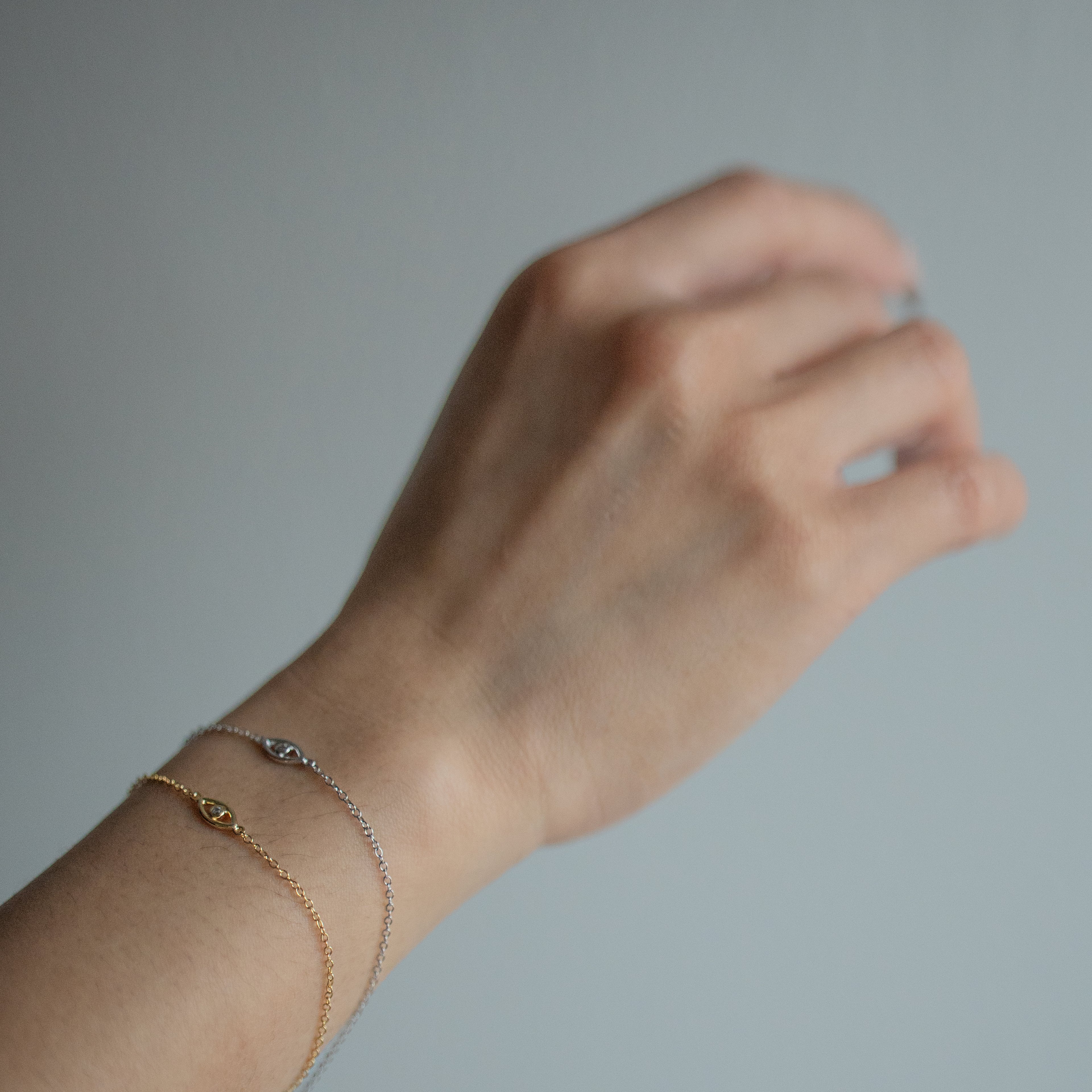 Sterling Silver CZ Cutout Evil Eye Bracelet