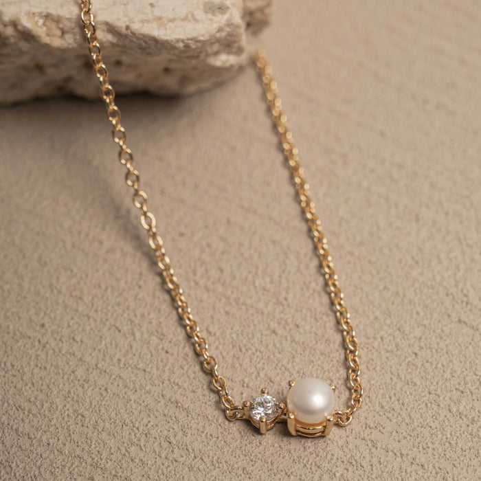 Sterling Silver Toi Et Moi Freshwater Pearl Cz Bracelet - 14kt Gold Vermeil