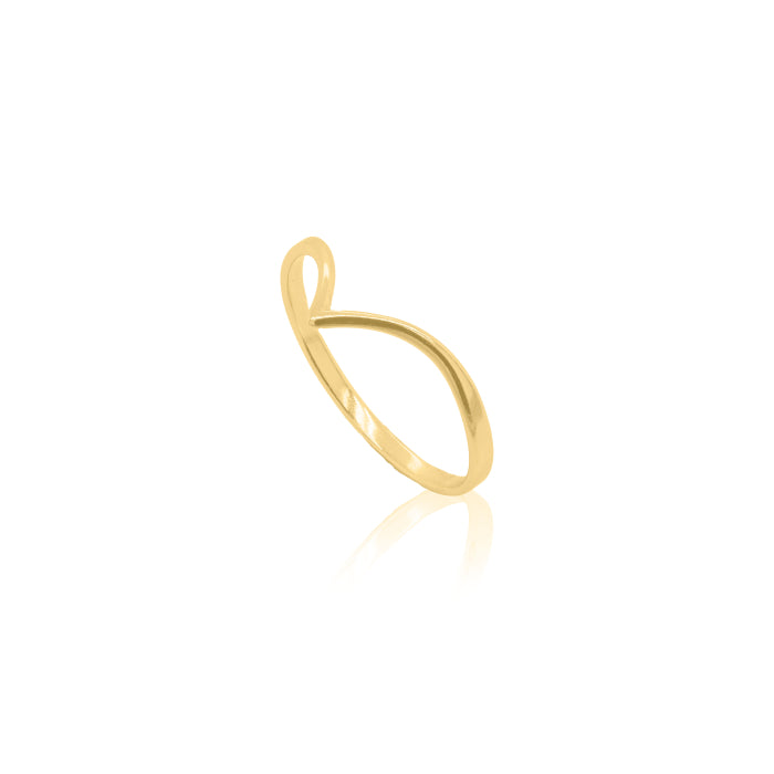 Sterling Silver Plain Chevron Ring - 14kt Gold Vermeil