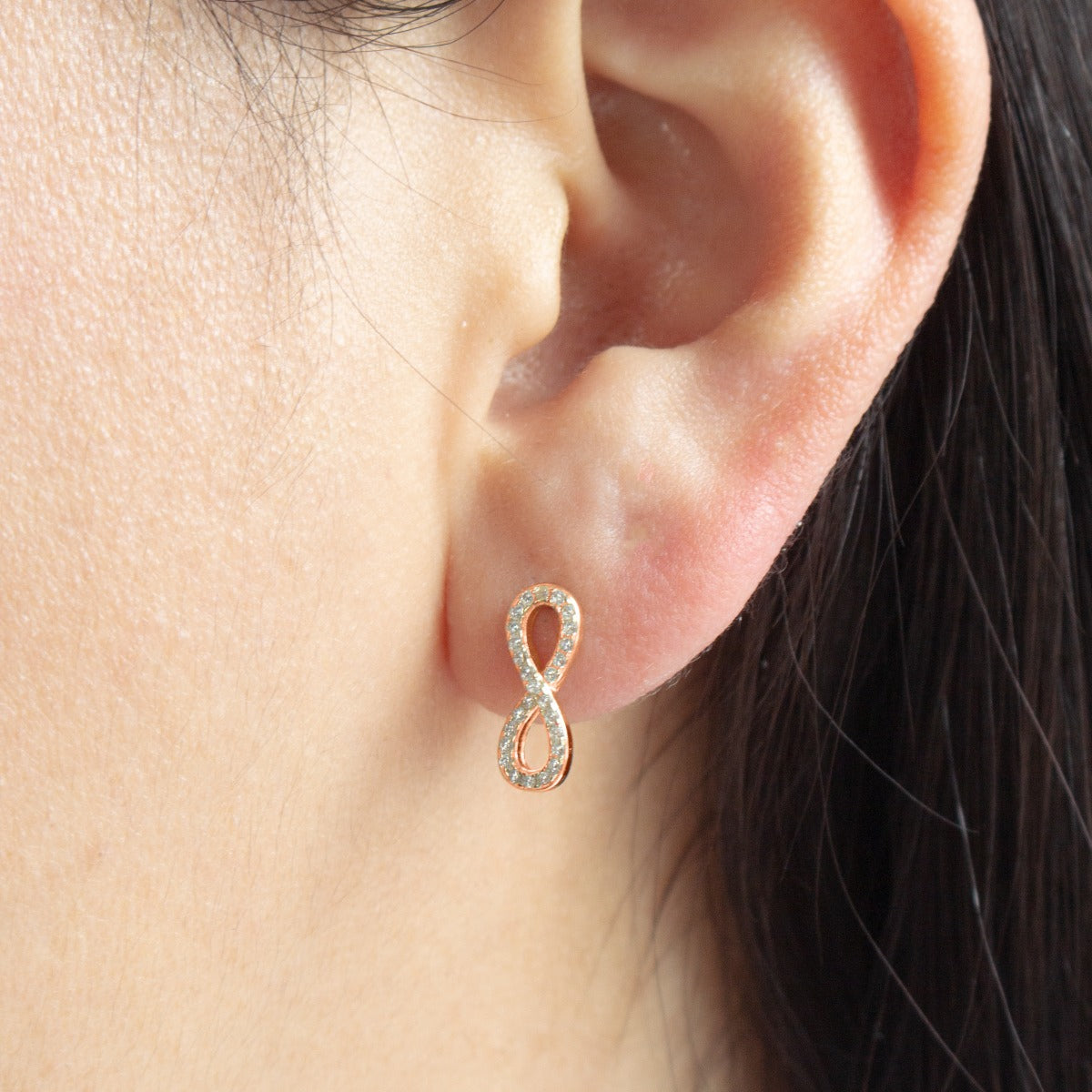 Sterling Silver Infinity Stud Earrings - 14kt Gold Vermeil