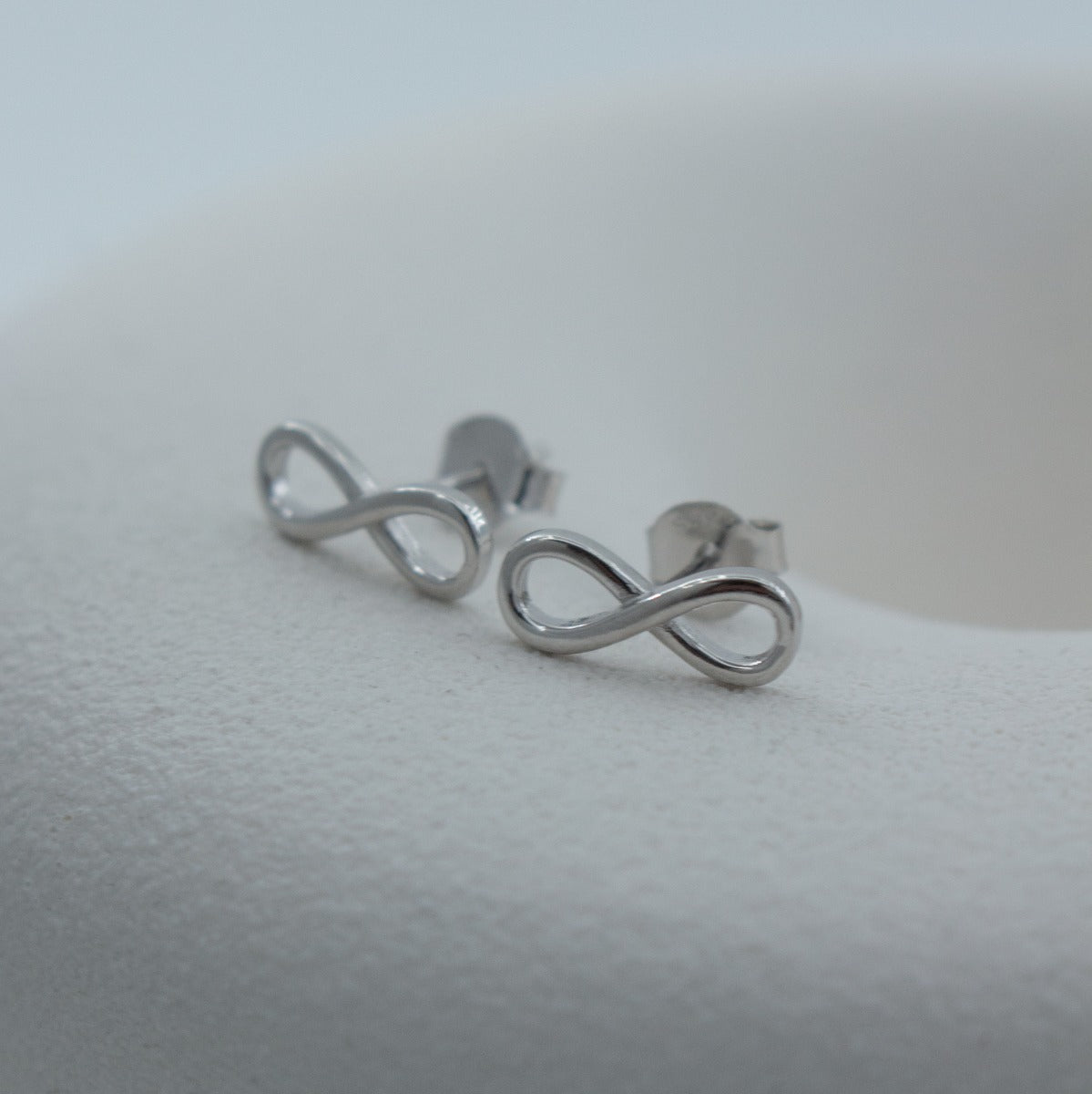Sterling Silver Infinity Stud Earrings