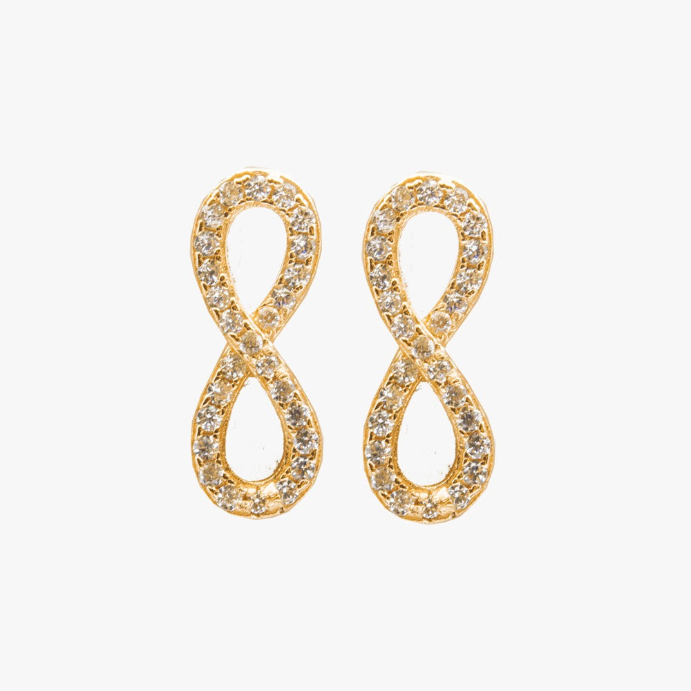 Sterling Silver Infinity Stud Earrings - 14kt Gold Vermeil